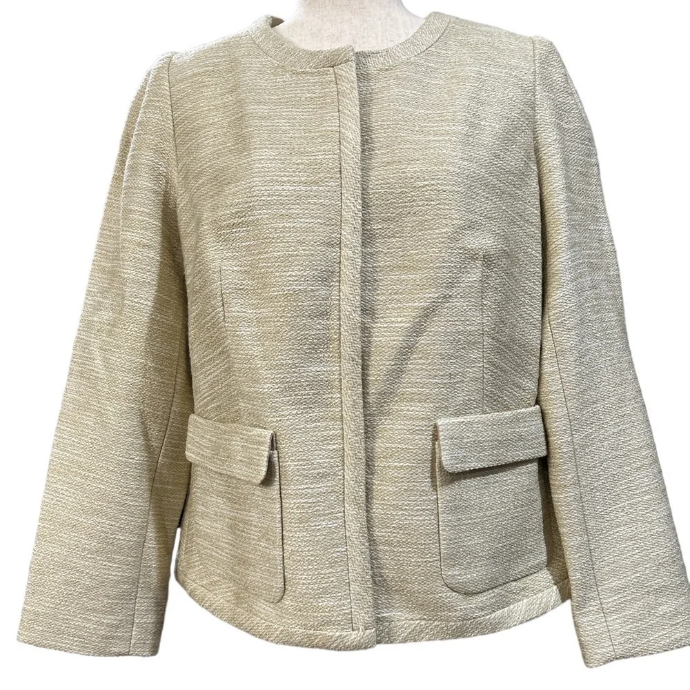 Talbots Petites Gold Tweed Jacket – Size 14P – NWT - Picture 3 of 9